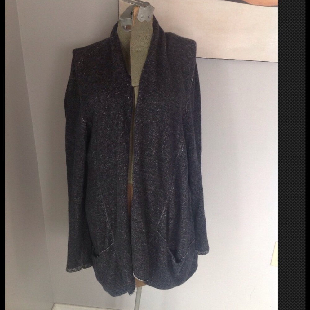 EILLEEN FISHER  OPEN FRONT GRAY SOFT CARDIGAN S